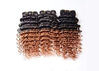 موی نارنجی موی برزیلی موی عمیق موی دو تن Ombre Hair Extensions 1b / 30