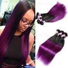 موی پروری مستقیم 7A Ombre Extensions for Human Hair 1B / Purple Color