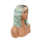 کلاه گیس موی موی انسان رنگی 100٪ Virgin Ocean Blue Ombre / مو کوتاه باگ ویگ