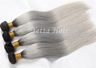نقره ای Gray Ombre Extensions for Human Hair Hair Straightened Virgin Hair
