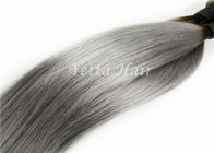 موهای رنگ شده دو رنگ موی Peruvian موی مردانه با راست خاکستری