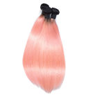 Pink Front Ombre Extensions for Human Hair Silk 10A Tangle Free